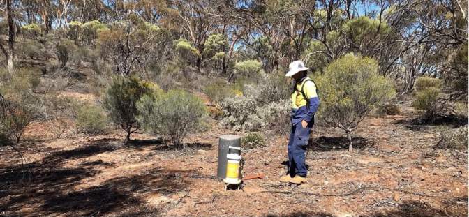 Gap Geophysics crew on-site at the Central prospect